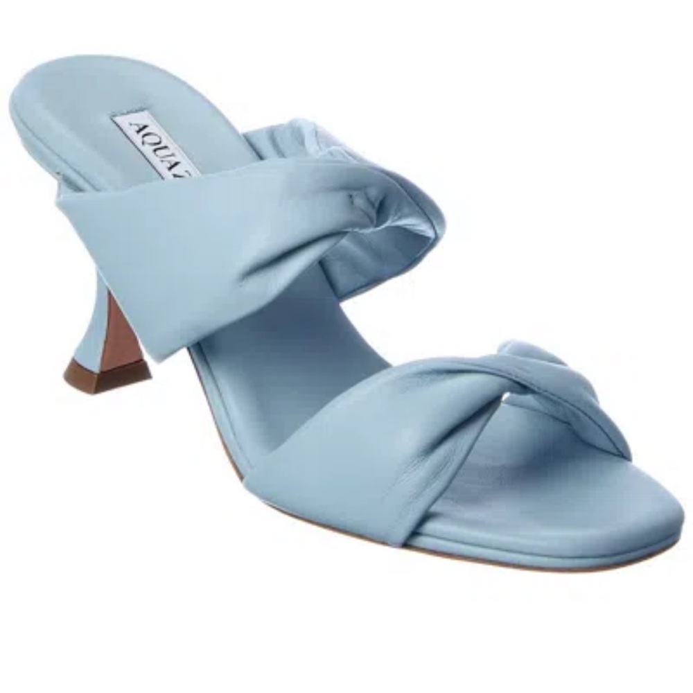 Aquazzura Twist 75 Leather Sandal in Blue